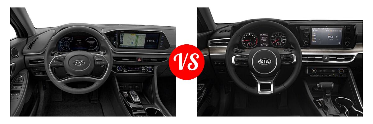2021 Hyundai Sonata Sedan Limited vs. 2021 Kia K5 Sedan EX - Dashboard Comparison