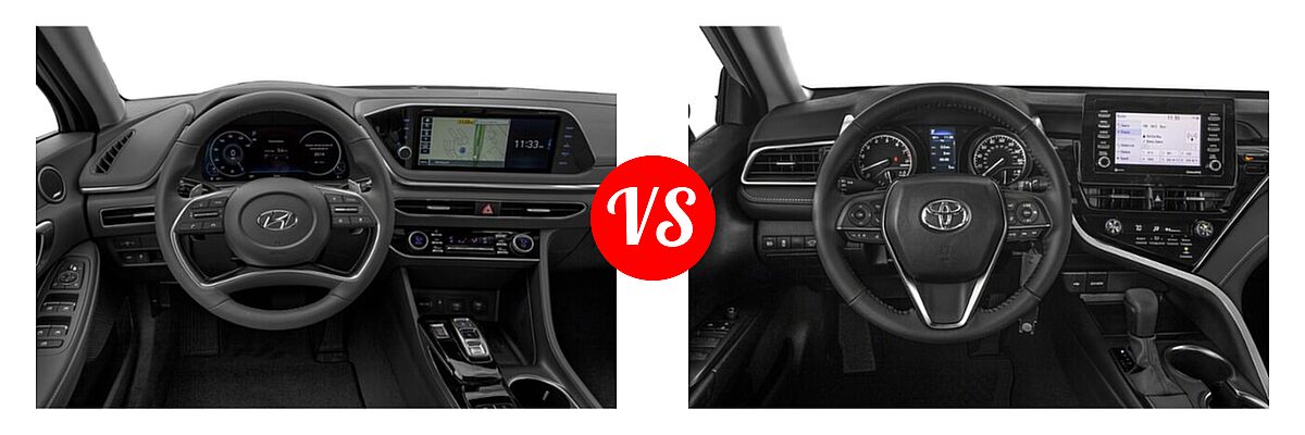 2021 Hyundai Sonata Sedan Limited vs. 2021 Toyota Camry Sedan SE Nightshade - Dashboard Comparison