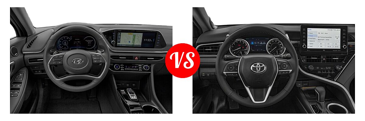 2021 Hyundai Sonata Sedan Limited vs. 2021 Toyota Camry Sedan XLE / XLE V6 - Dashboard Comparison