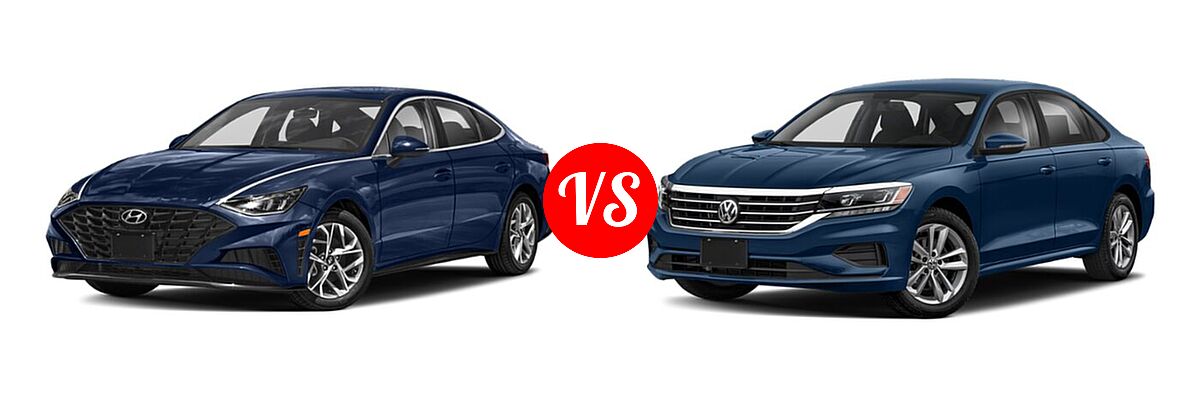 2021 Hyundai Sonata Sedan SEL / SEL Plus vs. 2021 Volkswagen Passat Sedan 2.0T R-Line - Front Left Comparison
