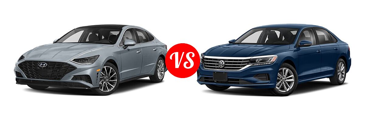 2021 Hyundai Sonata Sedan Limited vs. 2021 Volkswagen Passat Sedan 2.0T R-Line - Front Left Comparison