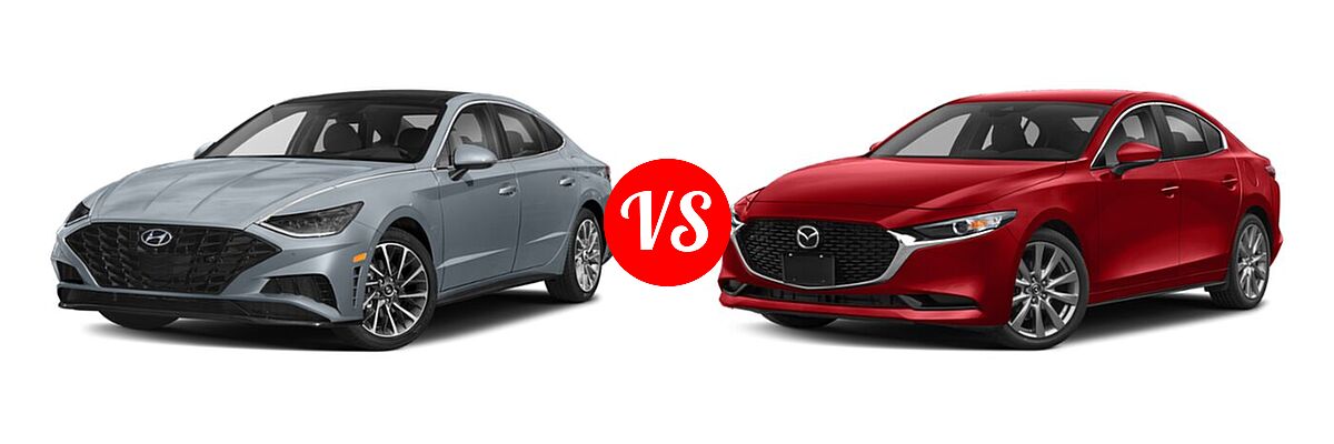 2021 Hyundai Sonata Sedan Limited vs. 2021 Mazda 2 Sedan Preferred - Front Left Comparison