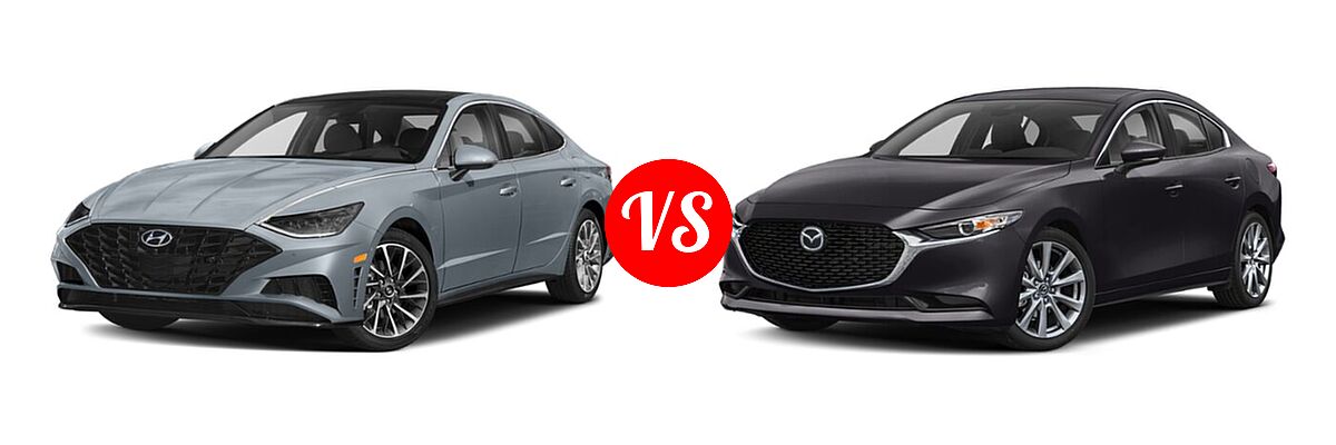 2021 Hyundai Sonata Sedan Limited vs. 2021 Mazda 2 Sedan Select - Front Left Comparison