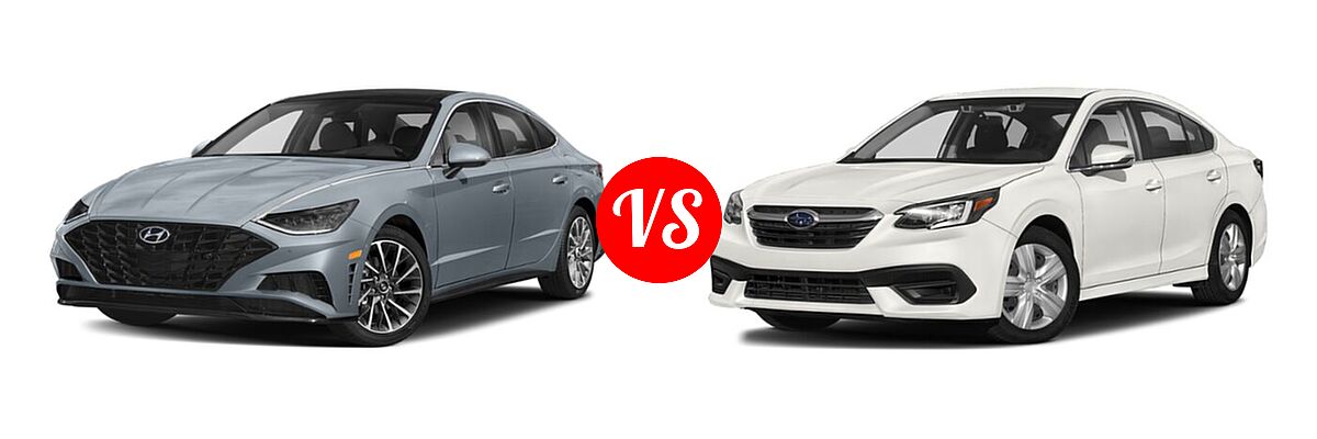 2021 Hyundai Sonata Sedan Limited vs. 2021 Subaru Legacy Sedan CVT / Limited XT / Touring XT - Front Left Comparison