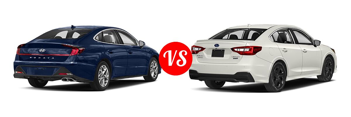 2021 Hyundai Sonata Sedan SEL / SEL Plus vs. 2021 Subaru Legacy Sedan Sport - Rear Right Comparison