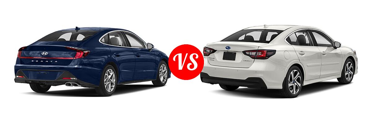 2021 Hyundai Sonata Sedan SEL / SEL Plus vs. 2021 Subaru Legacy Sedan Limited - Rear Right Comparison