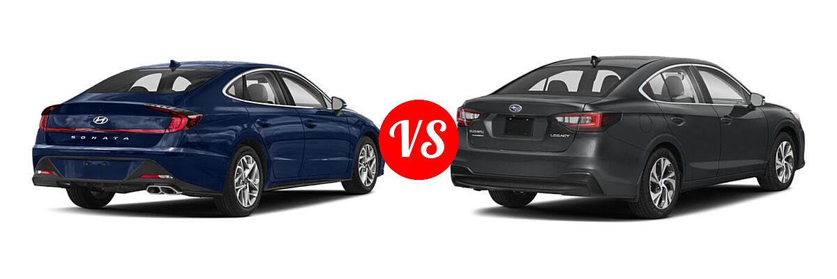 2021 Hyundai Sonata Sedan SEL / SEL Plus vs. 2021 Subaru Legacy Sedan Premium - Rear Right Comparison