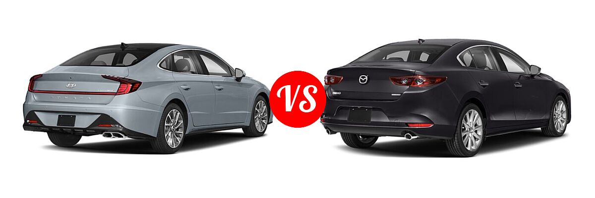 2021 Hyundai Sonata Sedan Limited vs. 2021 Mazda 2 Sedan Preferred - Rear Right Comparison