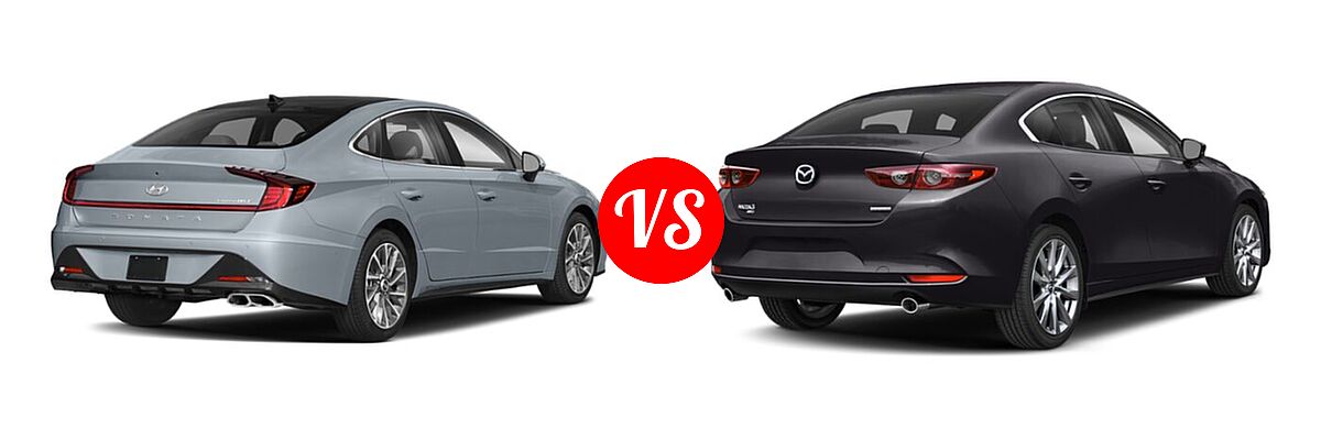 2021 Hyundai Sonata Sedan Limited vs. 2021 Mazda 2 Sedan Select - Rear Right Comparison