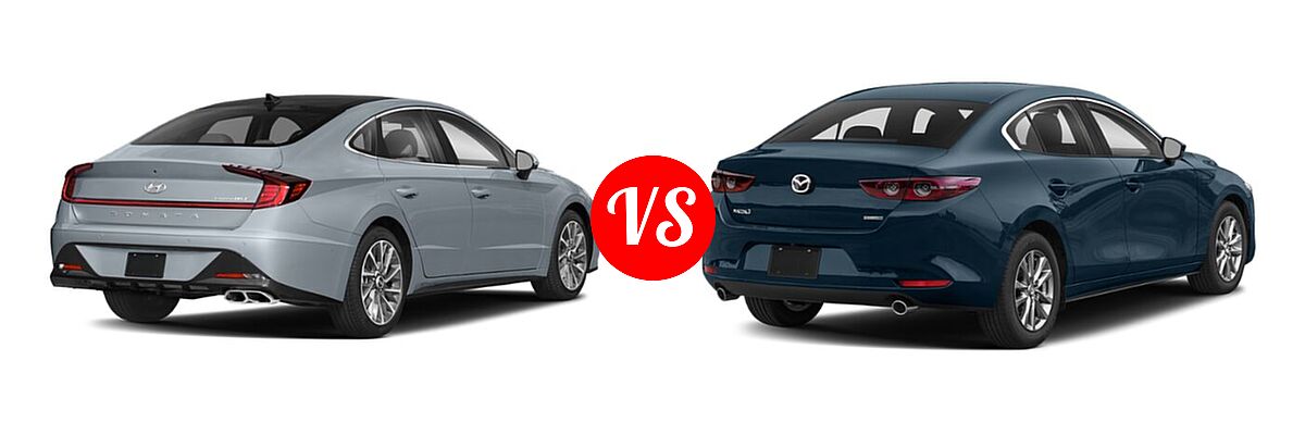 2021 Hyundai Sonata Sedan Limited vs. 2021 Mazda 2 Sedan 2.5 S - Rear Right Comparison