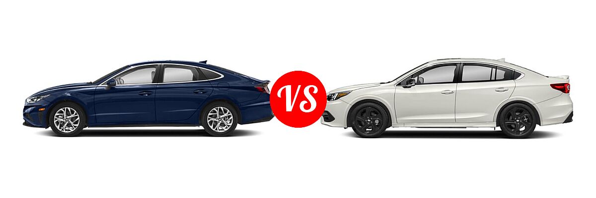 2021 Hyundai Sonata Sedan SEL / SEL Plus vs. 2021 Subaru Legacy Sedan Sport - Side Comparison