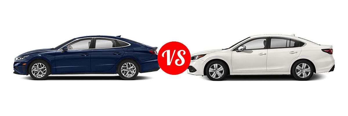 2021 Hyundai Sonata Sedan SEL / SEL Plus vs. 2021 Subaru Legacy Sedan CVT / Limited XT / Touring XT - Side Comparison