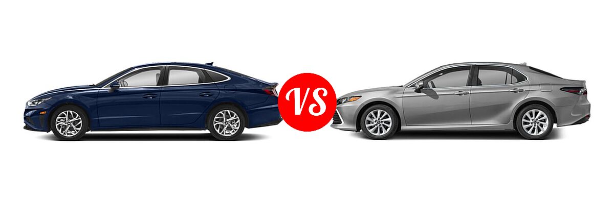 2021 Hyundai Sonata Sedan SEL / SEL Plus vs. 2021 Toyota Camry Sedan LE - Side Comparison