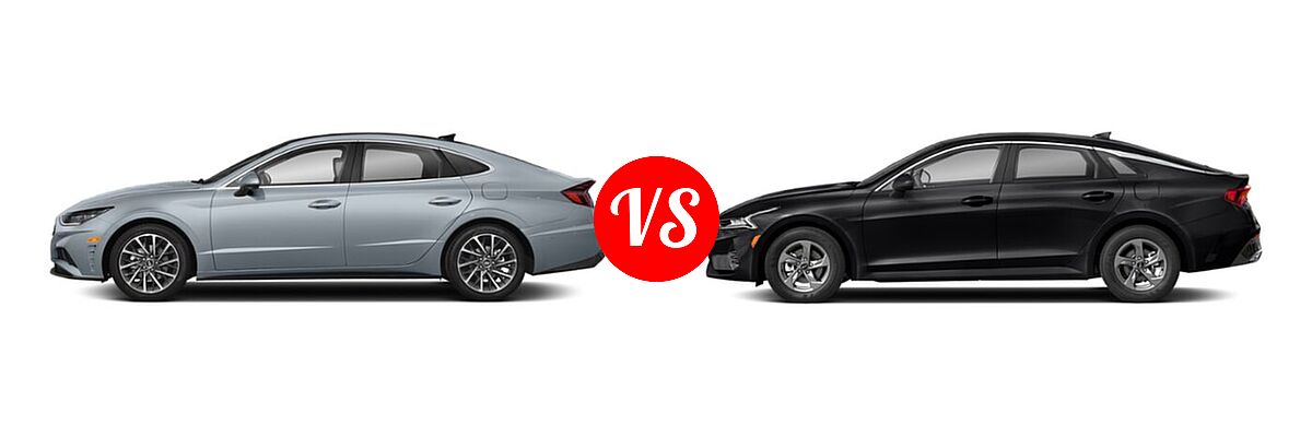 2021 Hyundai Sonata Sedan Limited vs. 2021 Kia K5 Sedan GT / LX / LXS - Side Comparison