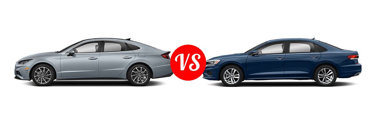 2021 Hyundai Sonata Sedan Limited vs. 2021 Volkswagen Passat Sedan 2.0T S / 2.0T SE - Side Comparison