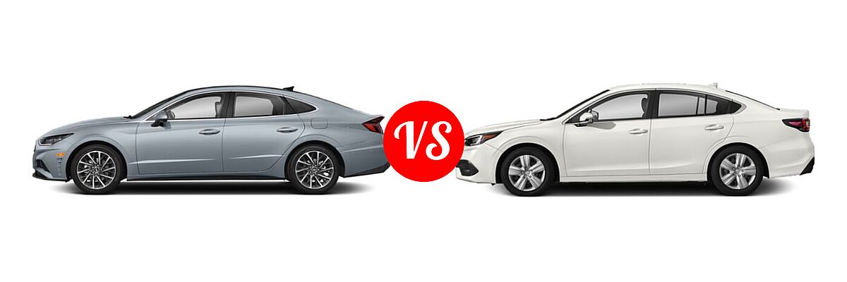 2021 Hyundai Sonata Sedan Limited vs. 2021 Subaru Legacy Sedan CVT / Limited XT / Touring XT - Side Comparison