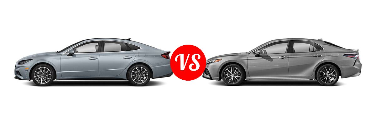 2021 Hyundai Sonata Sedan Limited vs. 2021 Toyota Camry Sedan SE - Side Comparison