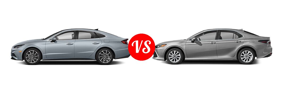 2021 Hyundai Sonata Sedan Limited vs. 2021 Toyota Camry Sedan LE - Side Comparison