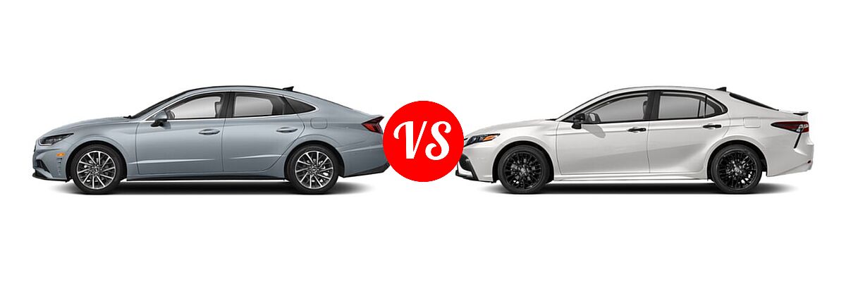 2021 Hyundai Sonata Sedan Limited vs. 2021 Toyota Camry Sedan SE Nightshade - Side Comparison