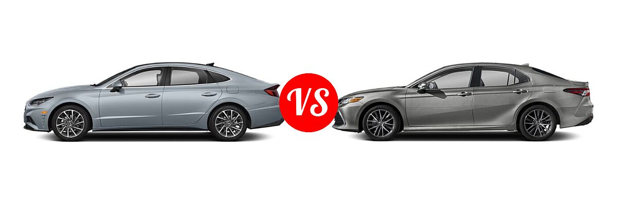 2021 Hyundai Sonata Sedan Limited vs. 2021 Toyota Camry Sedan XLE / XLE V6 - Side Comparison