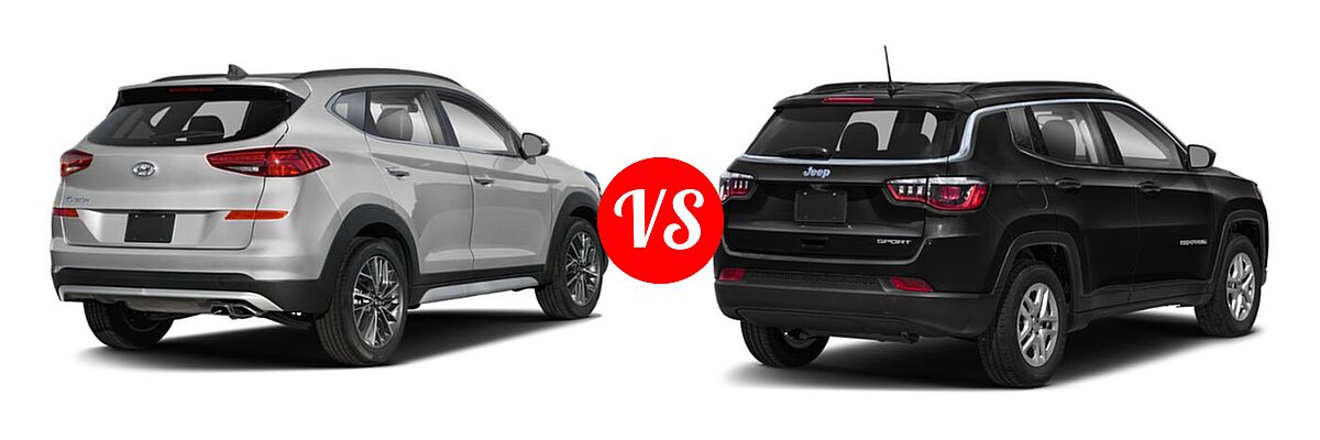 2021 Hyundai Tucson SUV Ultimate vs. 2021 Jeep Compass SUV Freedom - Rear Right Comparison