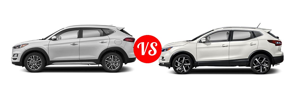2021 Hyundai Tucson SUV Limited vs. 2021 Nissan Rogue Sport SUV SL - Side Comparison