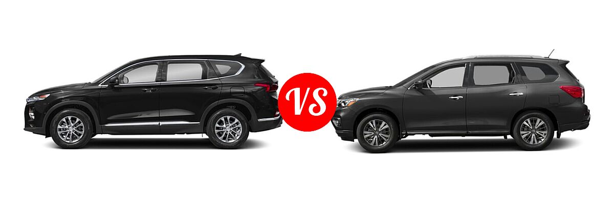 2020 Hyundai Santa Fe SUV SE / SE w/SULEV / SEL / SEL w/SULEV vs. 2020 Nissan Pathfinder SUV SL / SV - Side Comparison