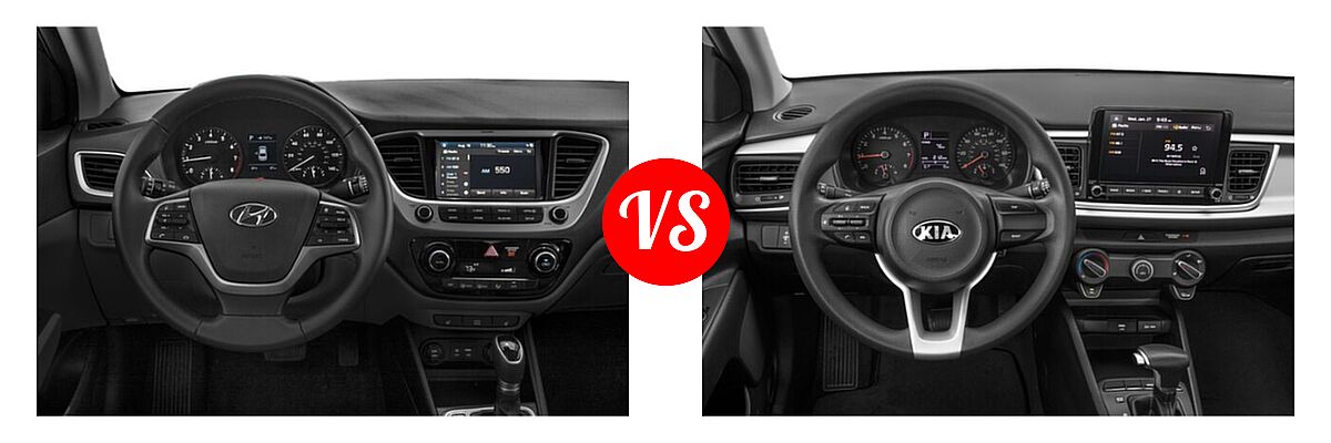 2021 Hyundai Accent Sedan Limited vs. 2021 Kia Rio Sedan LX - Dashboard Comparison
