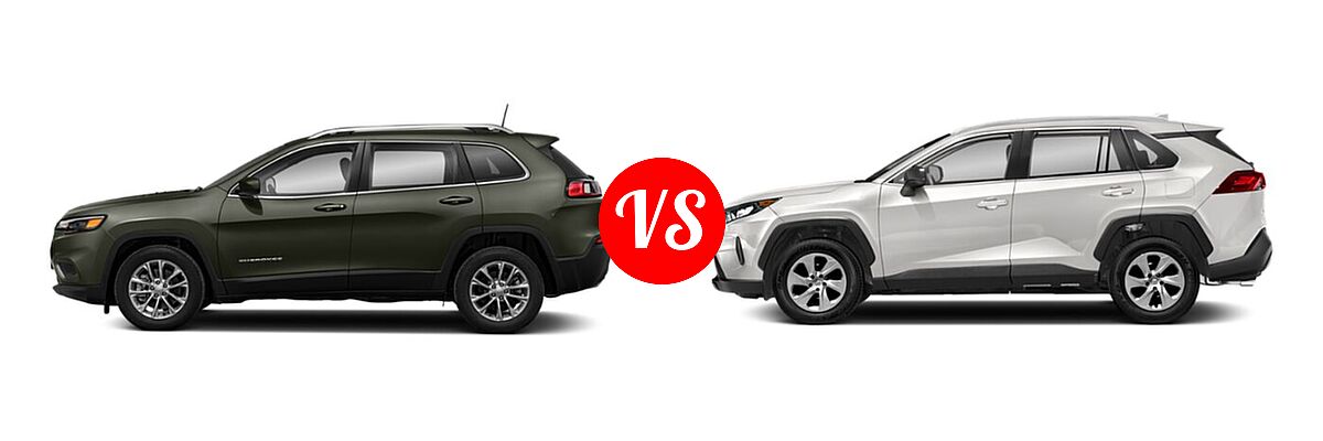 2021 Jeep Cherokee SUV Freedom vs. 2021 Toyota RAV4 SUV Adventure - Side Comparison