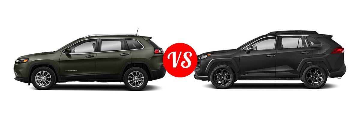 2021 Jeep Cherokee SUV Freedom vs. 2021 Toyota RAV4 SUV TRD Off Road - Side Comparison