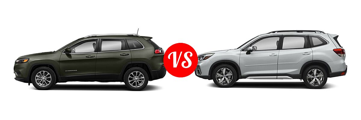 2021 Jeep Cherokee SUV Freedom vs. 2021 Subaru Forester SUV Touring - Side Comparison