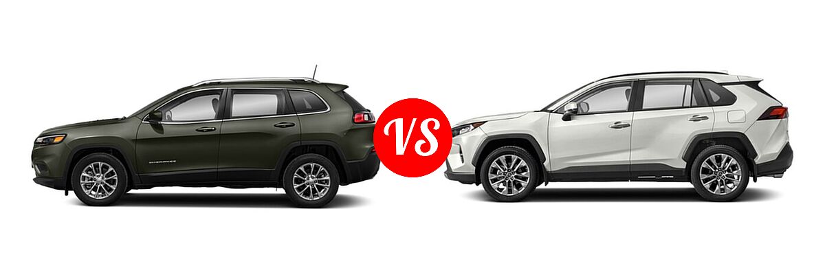 2021 Jeep Cherokee SUV Freedom vs. 2021 Toyota RAV4 SUV Limited - Side Comparison