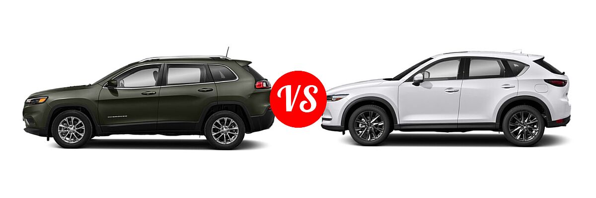 2021 Jeep Cherokee SUV Freedom vs. 2021 Mazda CX-5 SUV Signature - Side Comparison