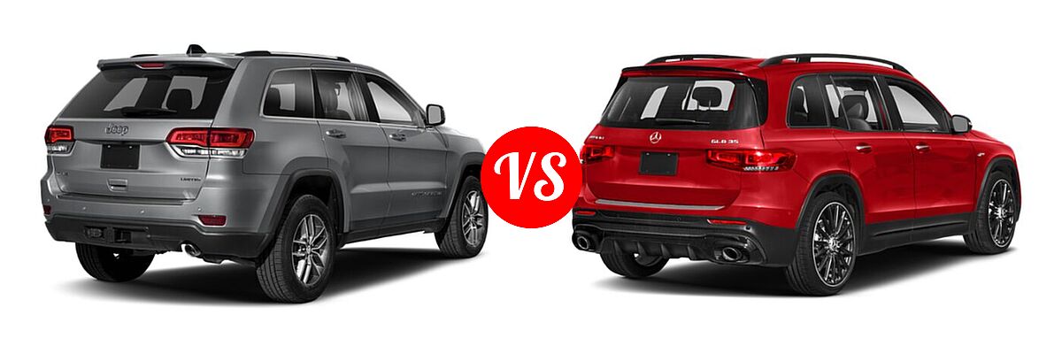 2021 Jeep Grand Cherokee SUV 80th Anniversary / Limited / Limited X vs. 2021 Mercedes-Benz GLB-Class 35 AMG SUV AMG GLB 35 - Rear Right Comparison