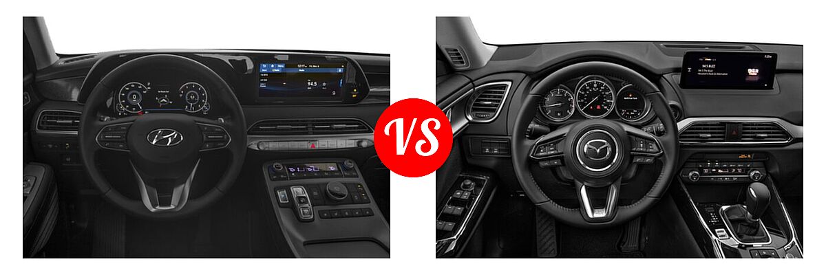 2021 Hyundai Palisade SUV Limited vs. 2021 Mazda CX-9 SUV Sport - Dashboard Comparison