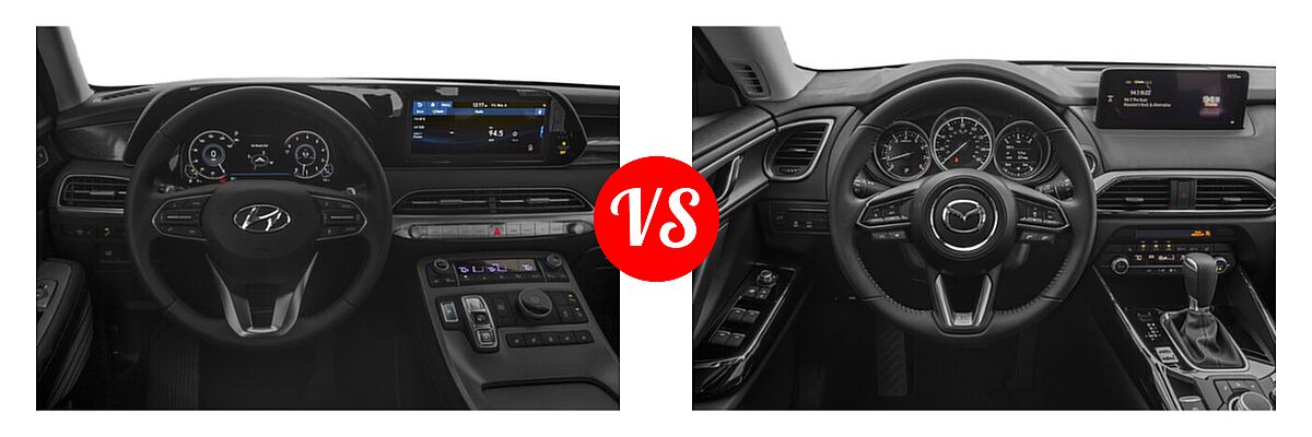 2021 Hyundai Palisade SUV Limited vs. 2021 Mazda CX-9 SUV Touring - Dashboard Comparison