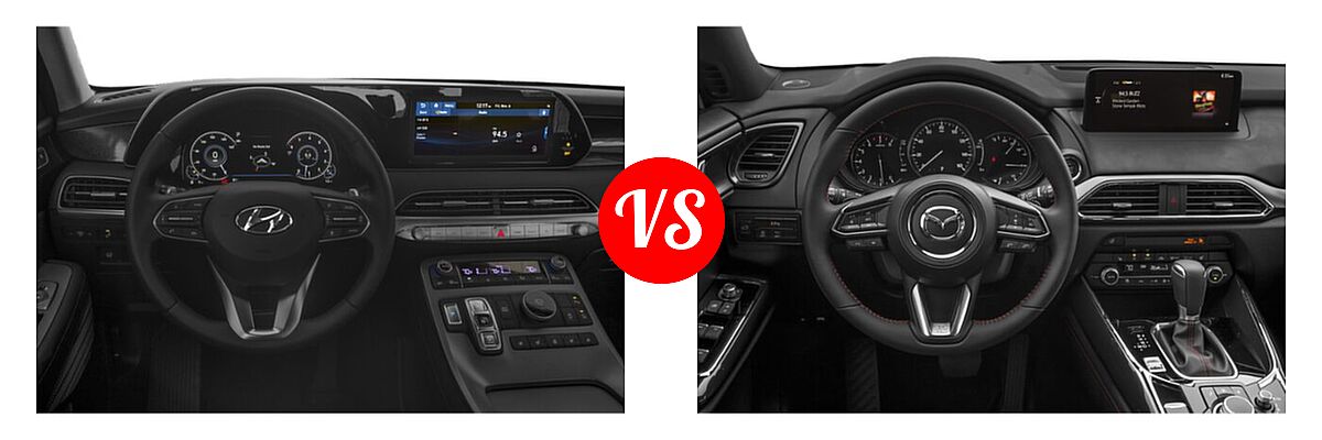 2021 Hyundai Palisade SUV Limited vs. 2021 Mazda CX-9 SUV Carbon Edition - Dashboard Comparison