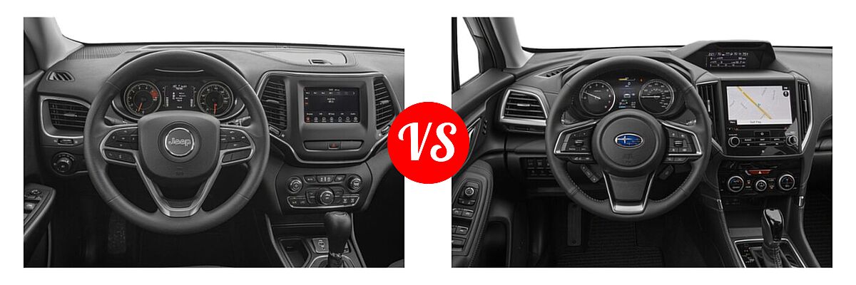2021 Jeep Cherokee SUV Freedom vs. 2021 Subaru Forester SUV Touring - Dashboard Comparison
