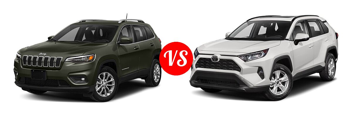 2021 Jeep Cherokee SUV Freedom vs. 2021 Toyota RAV4 SUV XLE / XLE Premium - Front Left Comparison
