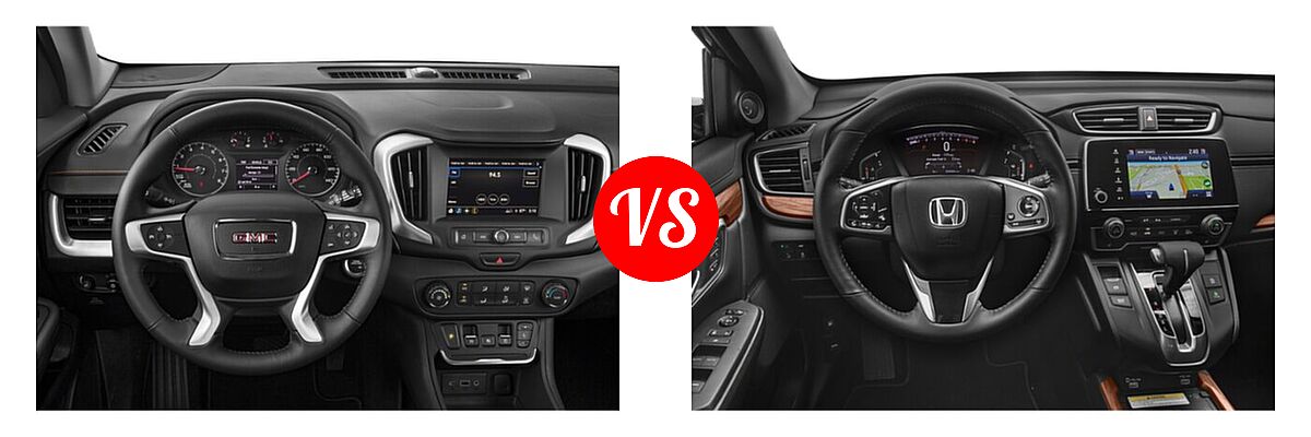 2021 GMC Terrain SUV SLT vs. 2021 Honda CR-V SUV Touring - Dashboard Comparison