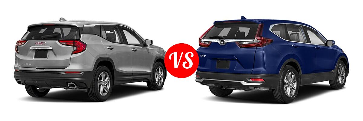 2021 GMC Terrain SUV SLT vs. 2021 Honda CR-V SUV EX - Rear Right Comparison