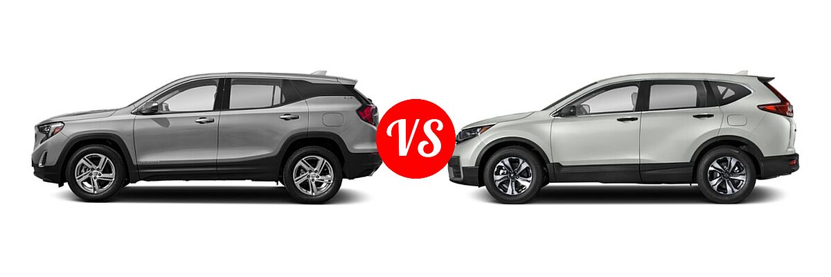 2021 GMC Terrain SUV SLT vs. 2021 Honda CR-V SUV LX - Side Comparison