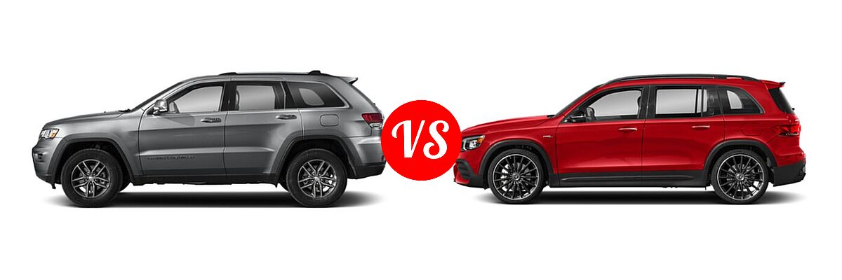 2021 Jeep Grand Cherokee SUV 80th Anniversary / Limited / Limited X vs. 2021 Mercedes-Benz GLB-Class 35 AMG SUV AMG GLB 35 - Side Comparison