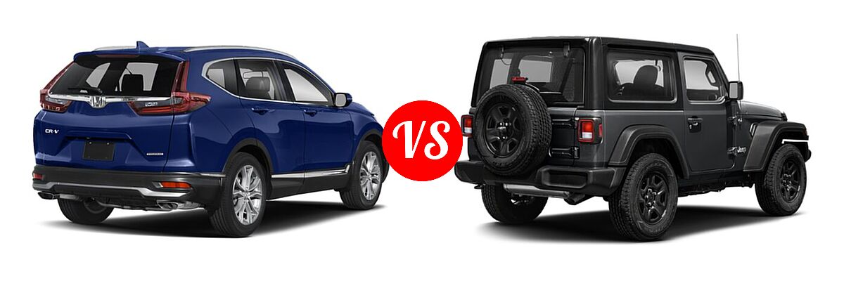 2021 Honda CR-V SUV Touring vs. 2021 Jeep Wrangler SUV 80th Anniversary / Freedom / Islander / Sport / Sport S / Willys / Willys Sport - Rear Right Comparison