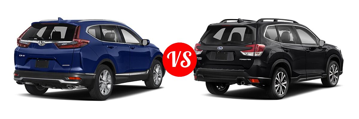 2021 Honda CR-V SUV Touring vs. 2021 Subaru Forester SUV Limited - Rear Right Comparison
