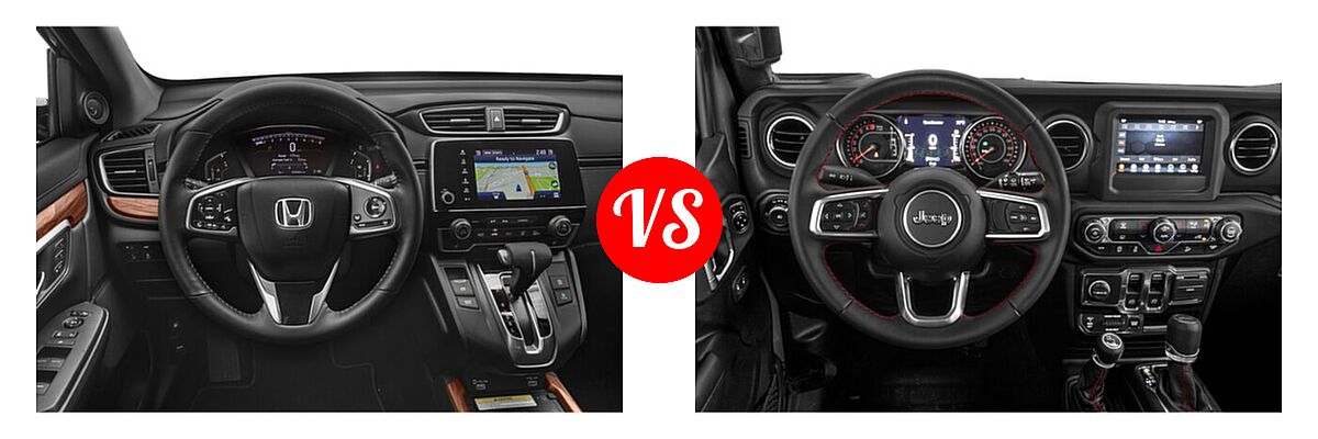 2021 Honda CR-V SUV Touring vs. 2021 Jeep Wrangler SUV Rubicon - Dashboard Comparison