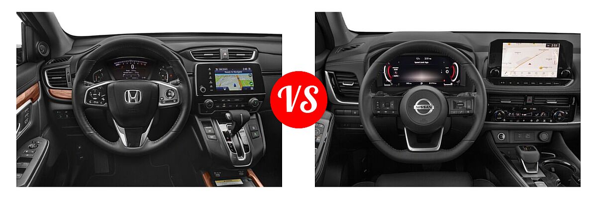 2021 Honda CR-V SUV Touring vs. 2021 Nissan Rogue SUV Platinum - Dashboard Comparison