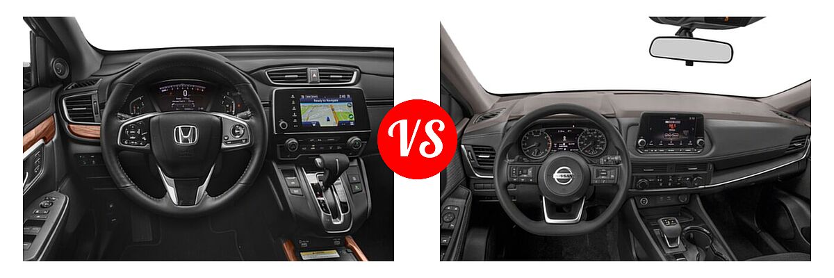 2021 Honda CR-V SUV Touring vs. 2021 Nissan Rogue SUV S / SL / SV - Dashboard Comparison