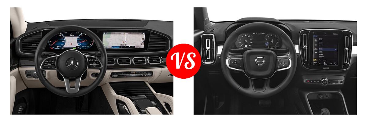 2021 Mercedes-Benz GLE-Class SUV GLE 580 vs. 2019 Volvo XC40 SUV Momentum / R-Design - Dashboard Comparison