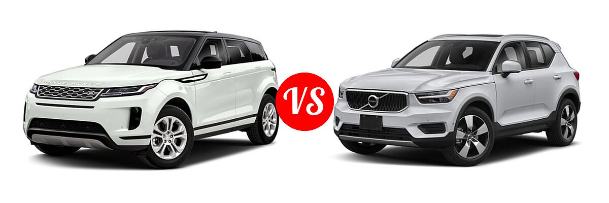 2021 Land Rover Range Rover Evoque SUV S / SE vs. 2019 Volvo XC40 SUV Momentum / R-Design - Front Left Comparison